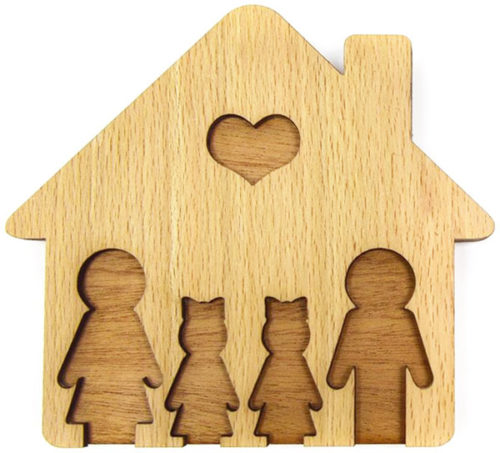 Schlüsselbrett mit Schlüsselanhänger Familie und zwei Töchter mit Gravur – Bild 6