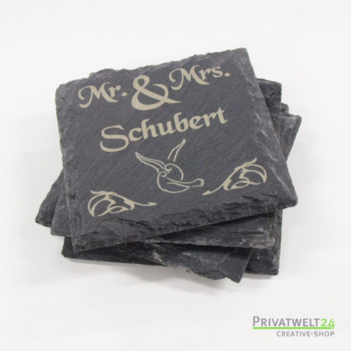 Schiefer Untersetzer 4erSet