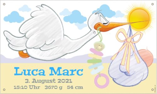 Babybanner Storch