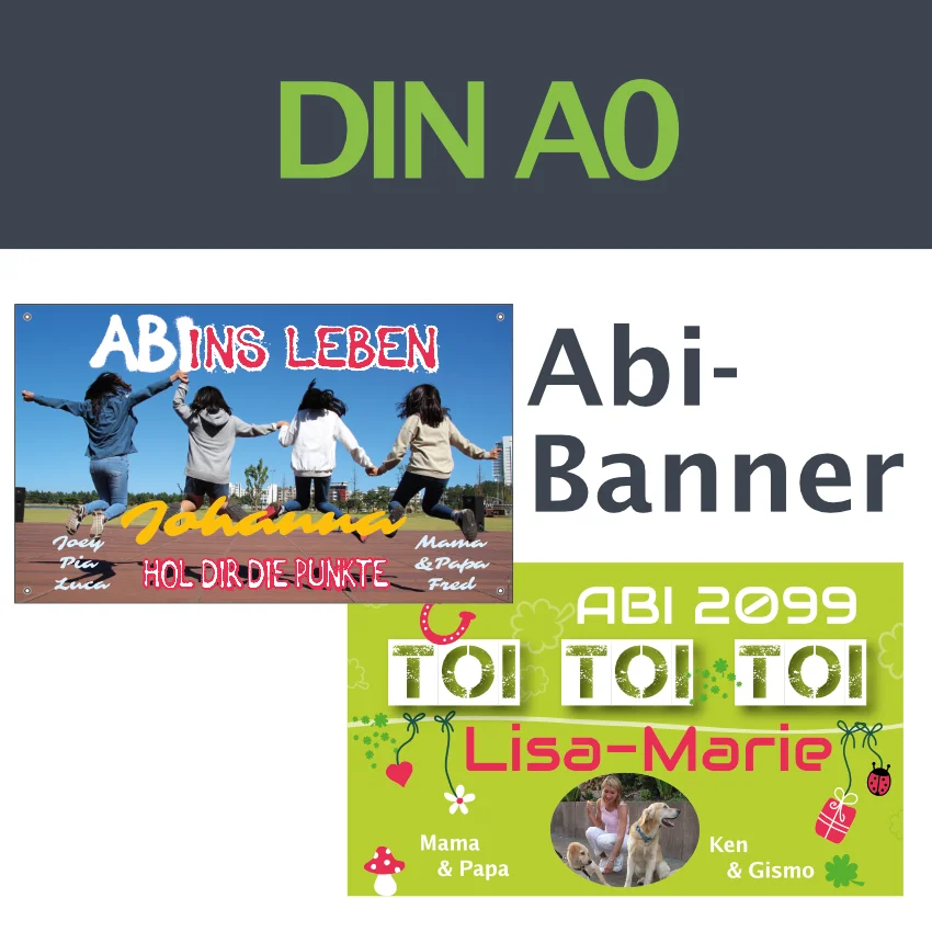 Abi Banner DIN A0 verschiedene Vorlagen